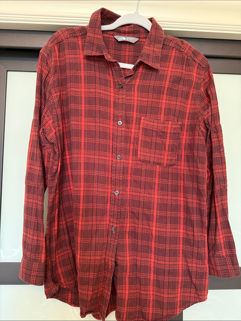 The North Face Men's Red Plaid Button-Down Shirt